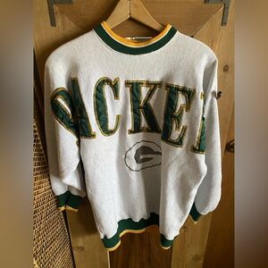 Packers Green and White Men's Sweater